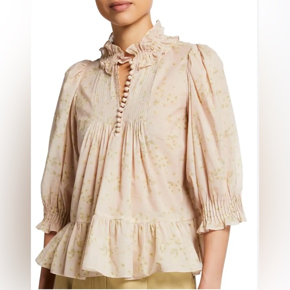 Rebecca Taylor Tops - Rebecca Taylor/women’s NWOT Floral Ruffle Blouse Size S